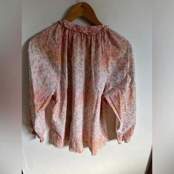 Raquel Allegra Liberty Fabric Crew Mock Neck Prairie inspired blouse - Picture 6 of 7